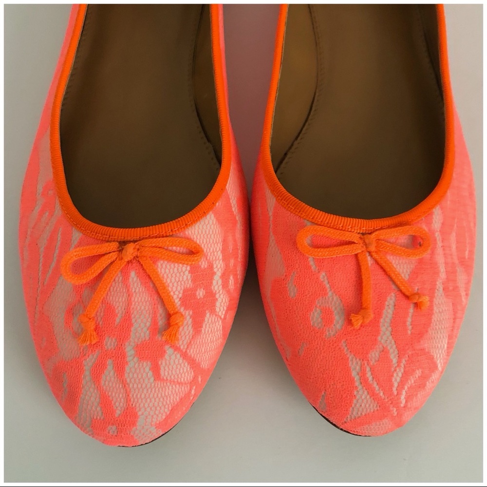 J. CREW NEON LACE BALLET FLATS SIZE 9 - Picture 3 of 10